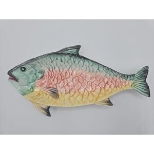 Vintage Handcrafted/Painted Italian Fish Platter Ceramiche Leonardo Model 7059
